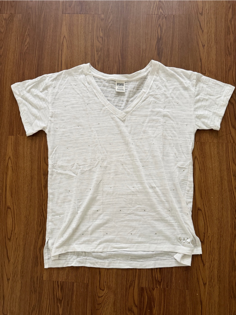 PINK Victoria's Secret White V-Neck T-Shirt